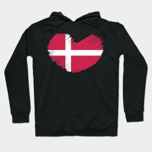 Denmark Heart Flag Design Hoodie